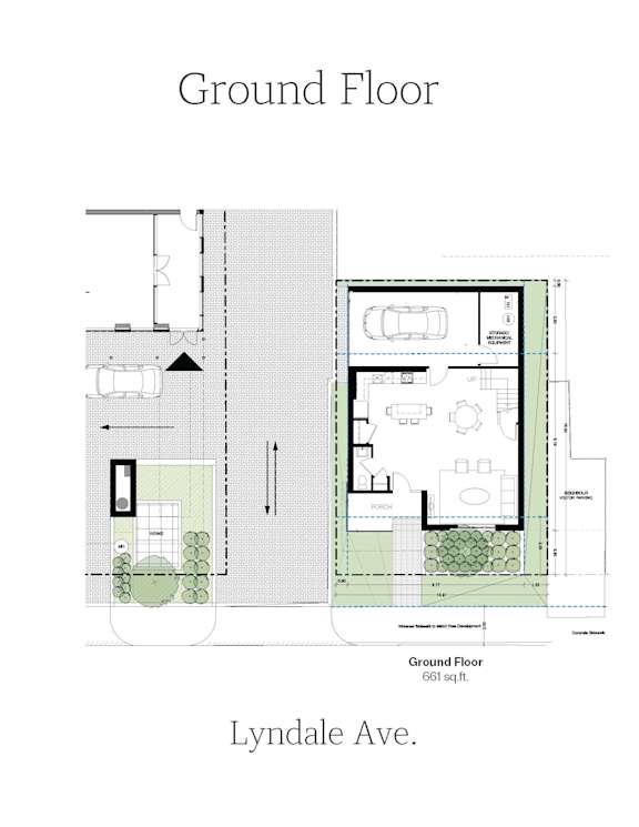 A floor plan of a ground floor apartment at Lyndale Ave.